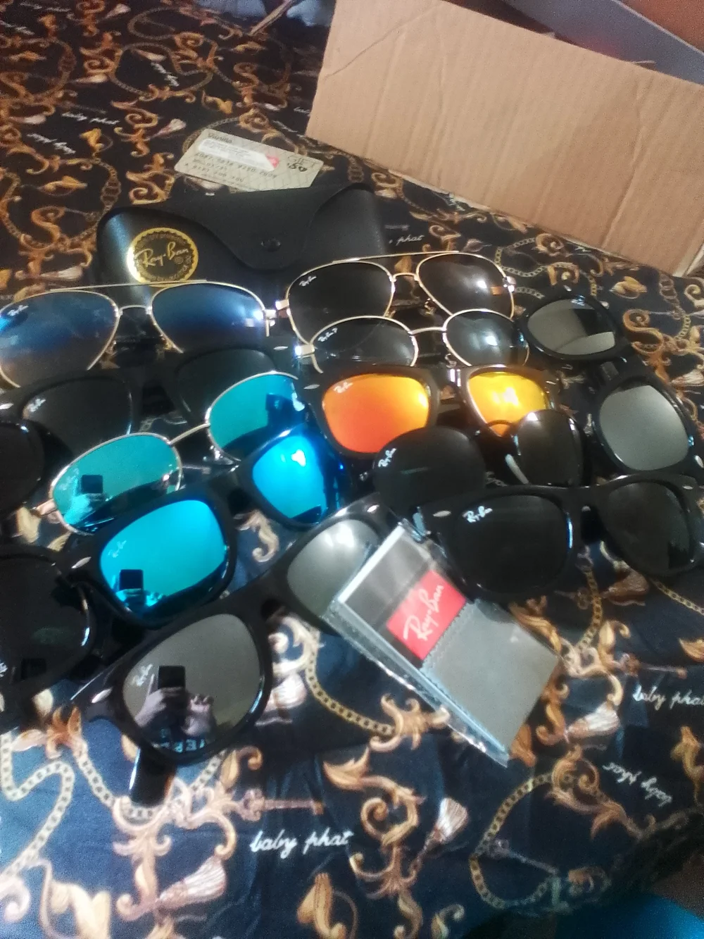 Statistics!!Gold Frame Sunglasses with Black Lenses, Statistics!!
